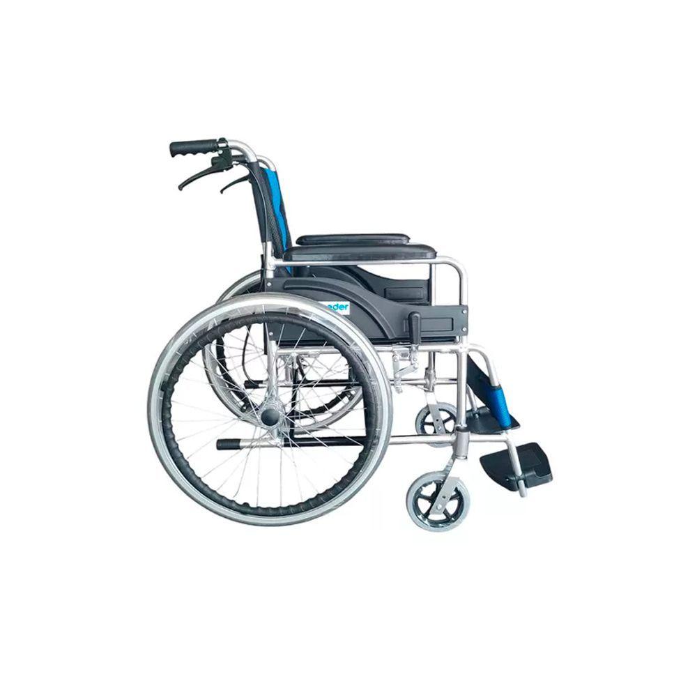 Silla De Ruedas Cromada Aluminio Plegable Doble Freno Con Cinturón-3