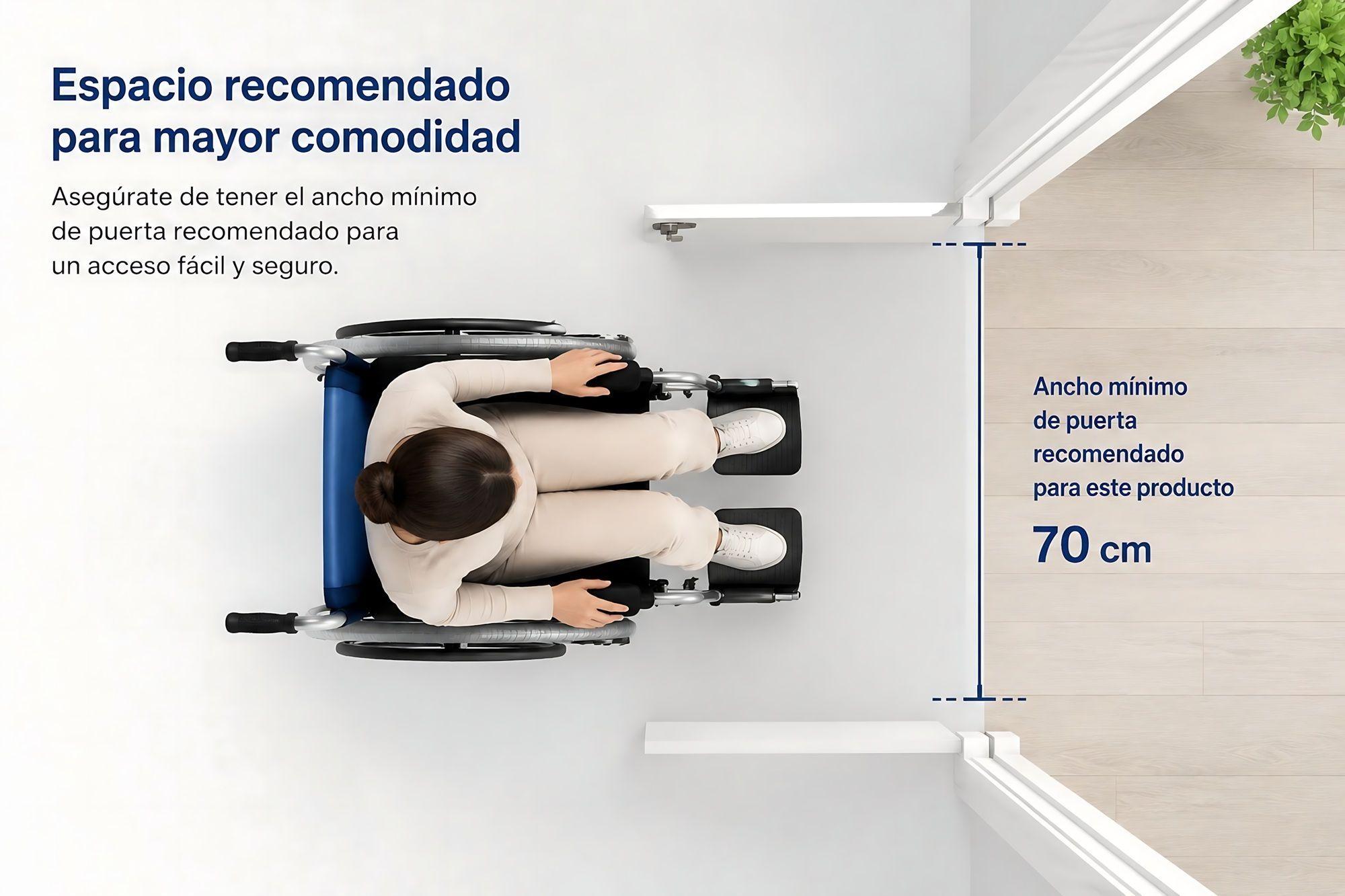 Silla De Ruedas Cromada Aluminio Plegable Doble Freno Con Cinturón-5