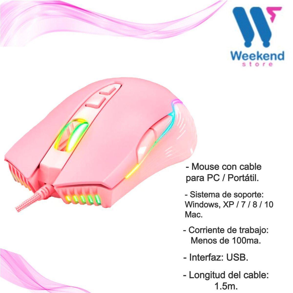 Mouse de Juego Onikuma CW905 Rosado Pink-2