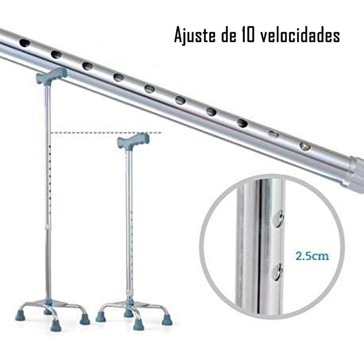 Baston Cuadruple Ortopedico Adulto Mayor Ancianos 4 Patas-2