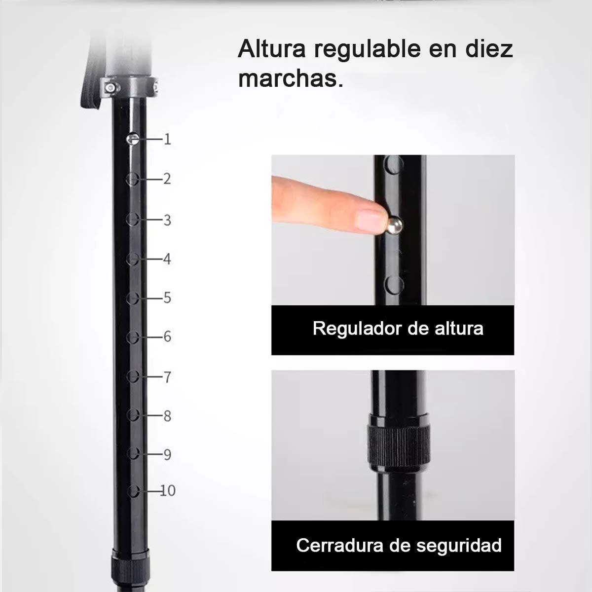 Baston Ortopedico Adulto 3 En 1 + Luz Led Calidad Premium-4