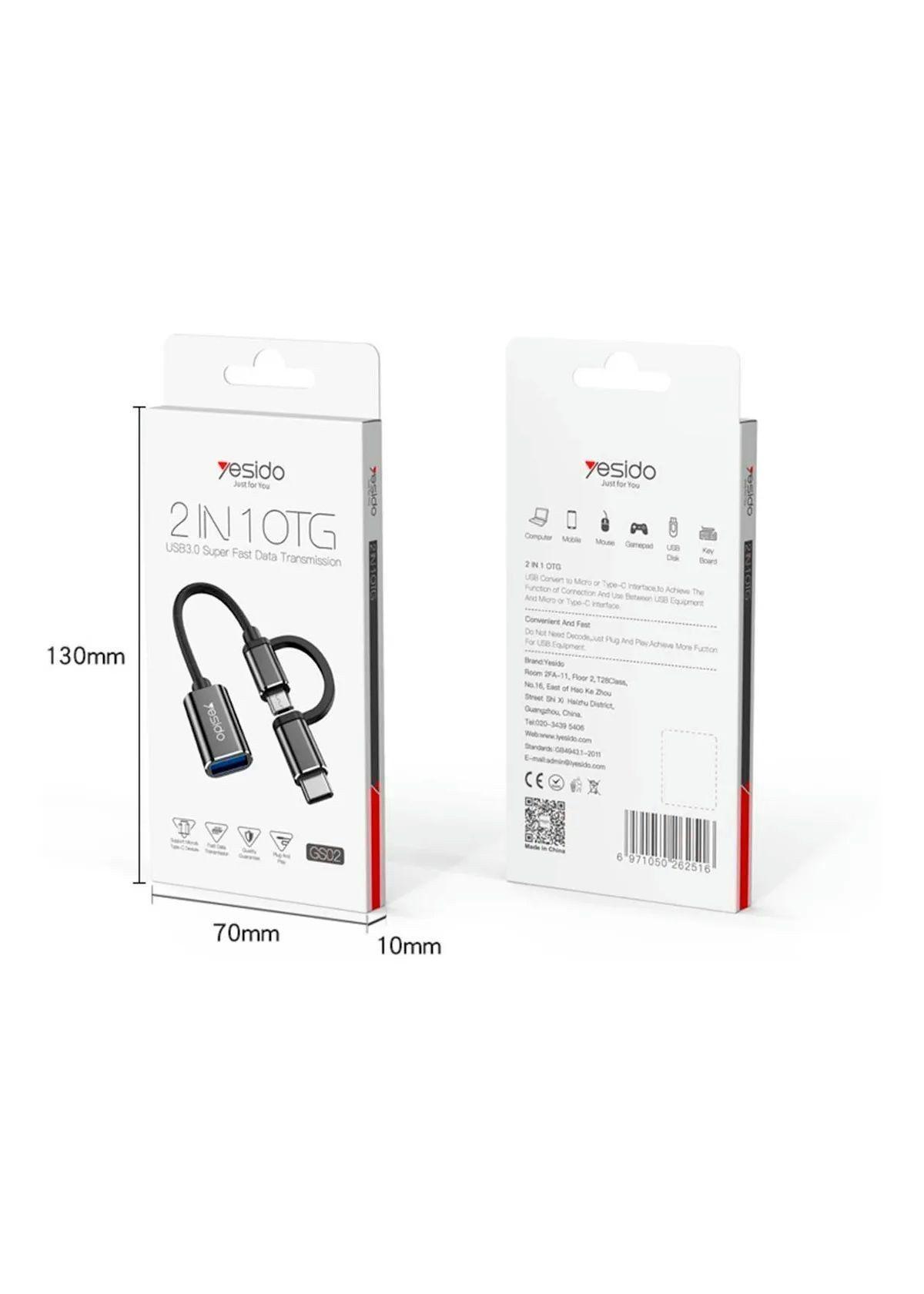 Adaptador 2 En 1 Otg Usb 3.0 Rapido Transmisión Gs02-2