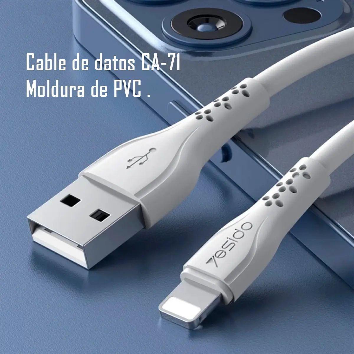 Cable Datos Para Lightning A Usb De Carga Ca71 Blanco-1