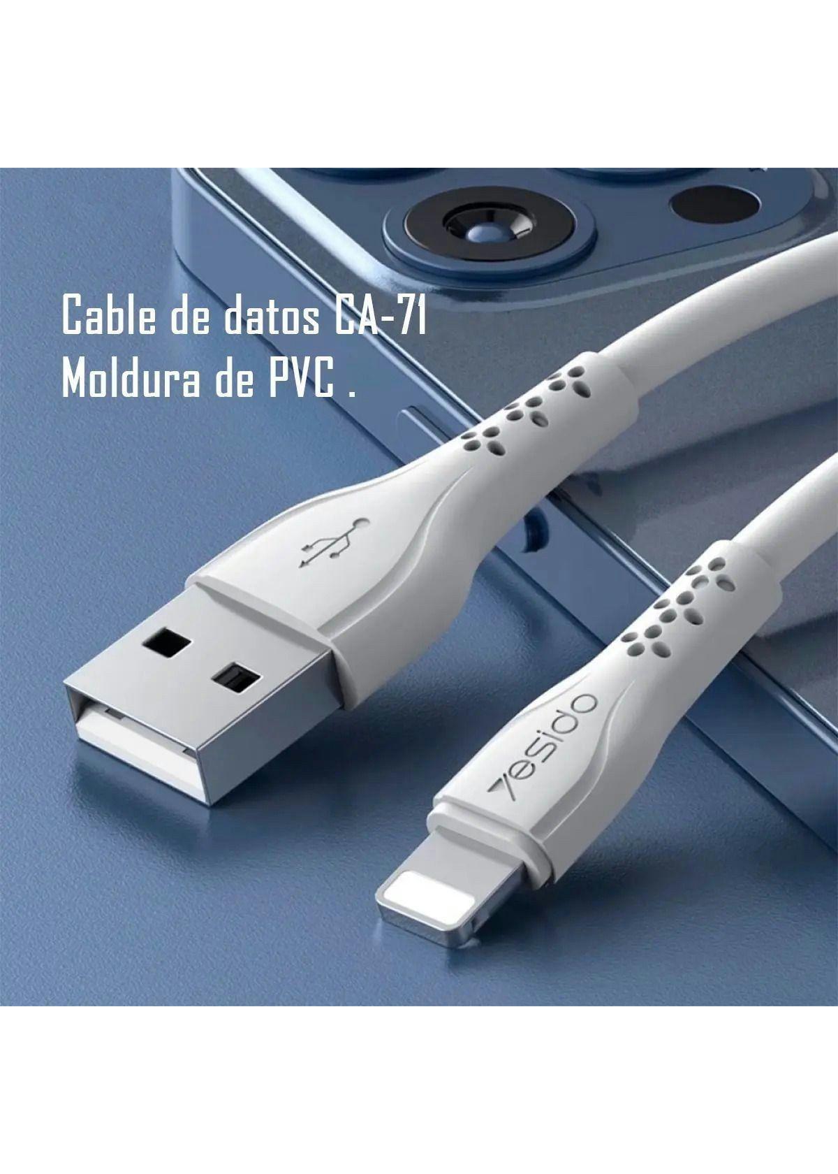 Cable Datos Para Lightning A Usb De Carga Ca71 Blanco-1
