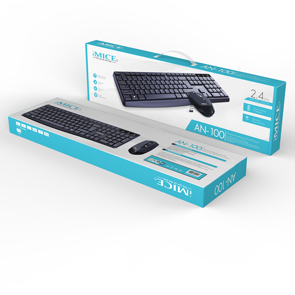 Kit Teclado + Mouse Inalambrico 2.4g iMice An100 Teletrabajo-8