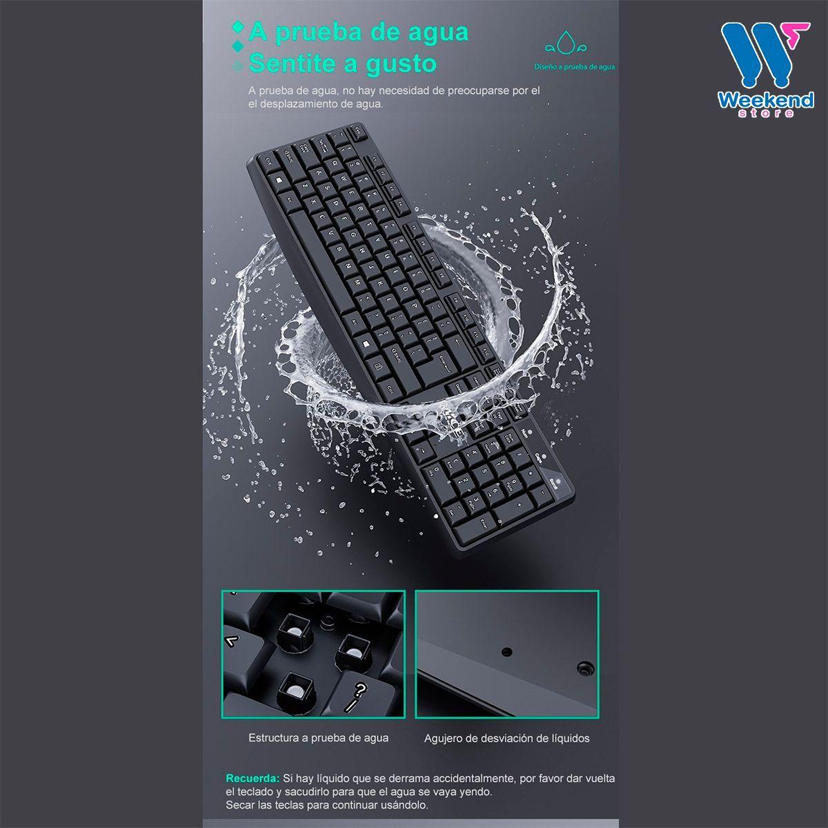 Kit Teclado + Mouse Inalambrico 2.4g iMice An100 Teletrabajo-3