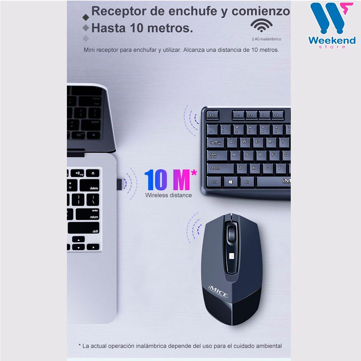 Kit Teclado + Mouse Inalambrico 2.4g iMice An100 Teletrabajo-7