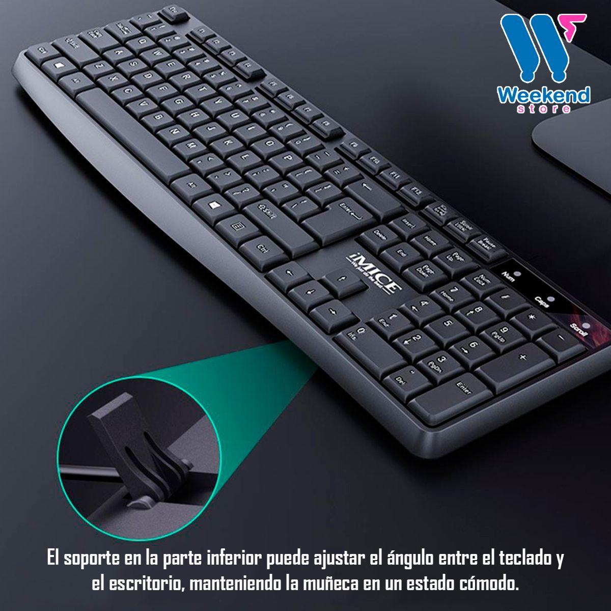 Kit Teclado + Mouse Inalambrico 2.4g iMice An100 Teletrabajo-2