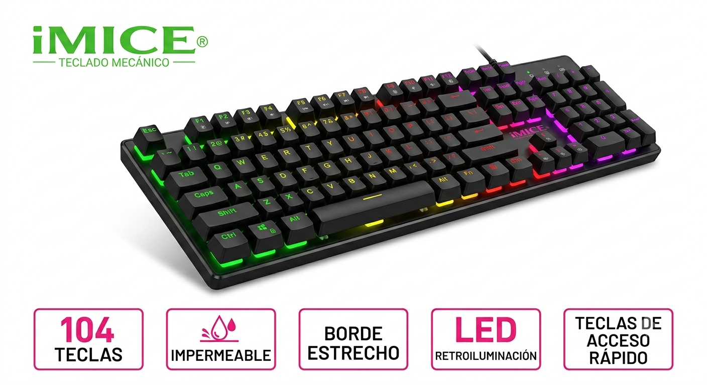 Kit Gamer Premium Imice Teclado Ak 600 Mouse A9 3200 DpiKit Gamer Premium Imice Teclado Ak 600 M-2