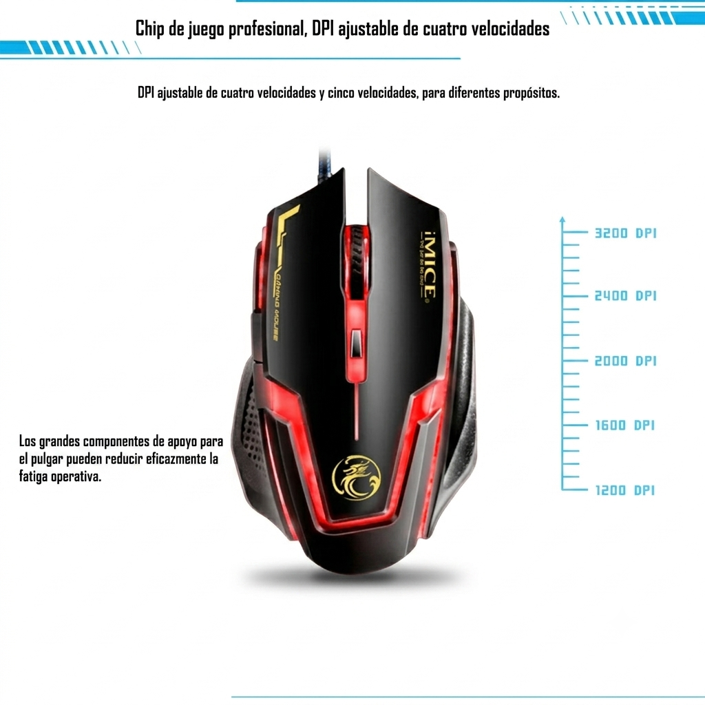 Kit Gamer Premium Imice Teclado Ak 600 Mouse A9 3200 DpiKit Gamer Premium Imice Teclado Ak 600 M-5