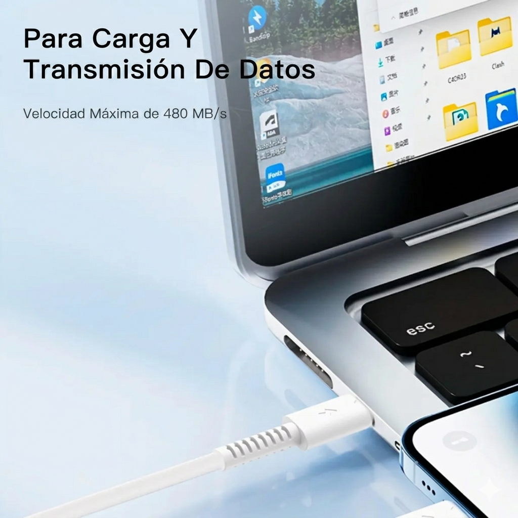 Cable Pd Fast Charge Tipo C A Ip Devices Yesido Ca153 Color Blanco-3