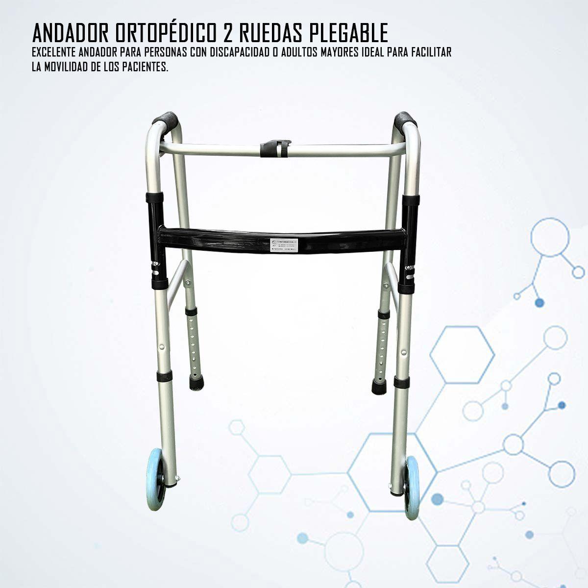 Andador Burrito con 2 Ruedas Ortopédico Plegable con Altura Regulable-1