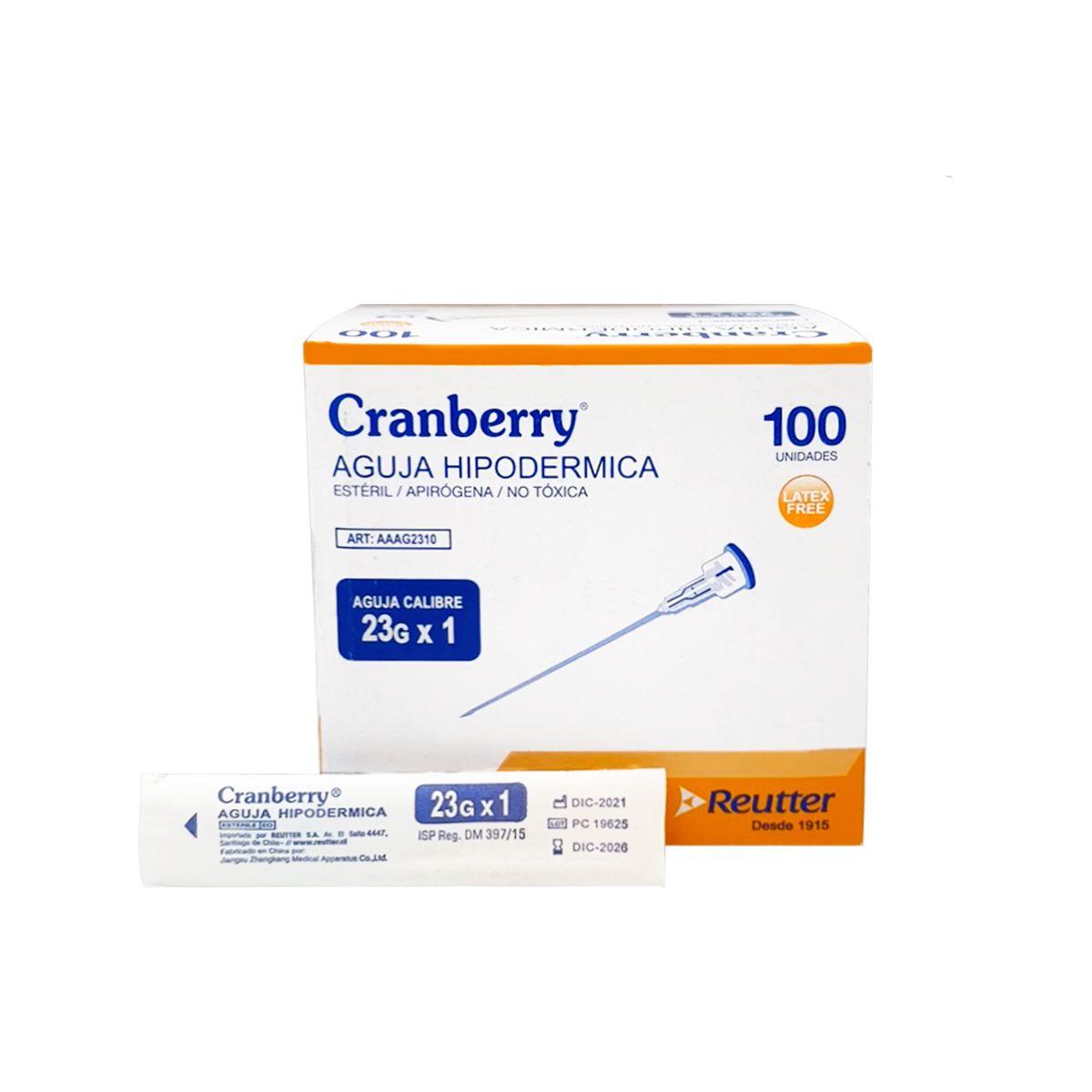 Aguja Hipodermica 23g X 1 - Caja 100 Unds Cranberry-4