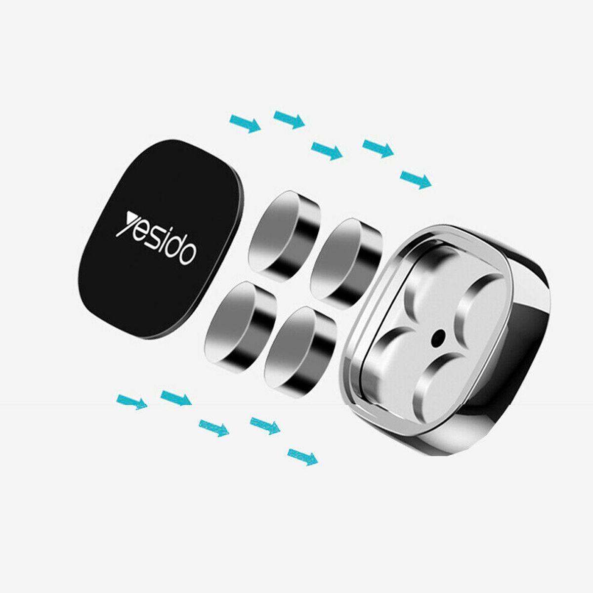 Soporte Holder Porta Celular Magnetico Para Auto Yesido C81 Silver-1