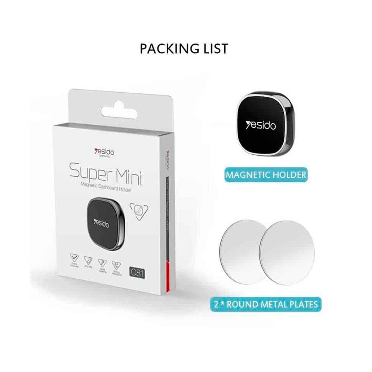 Soporte Holder Porta Celular Magnetico Para Auto Yesido C81 Silver-2