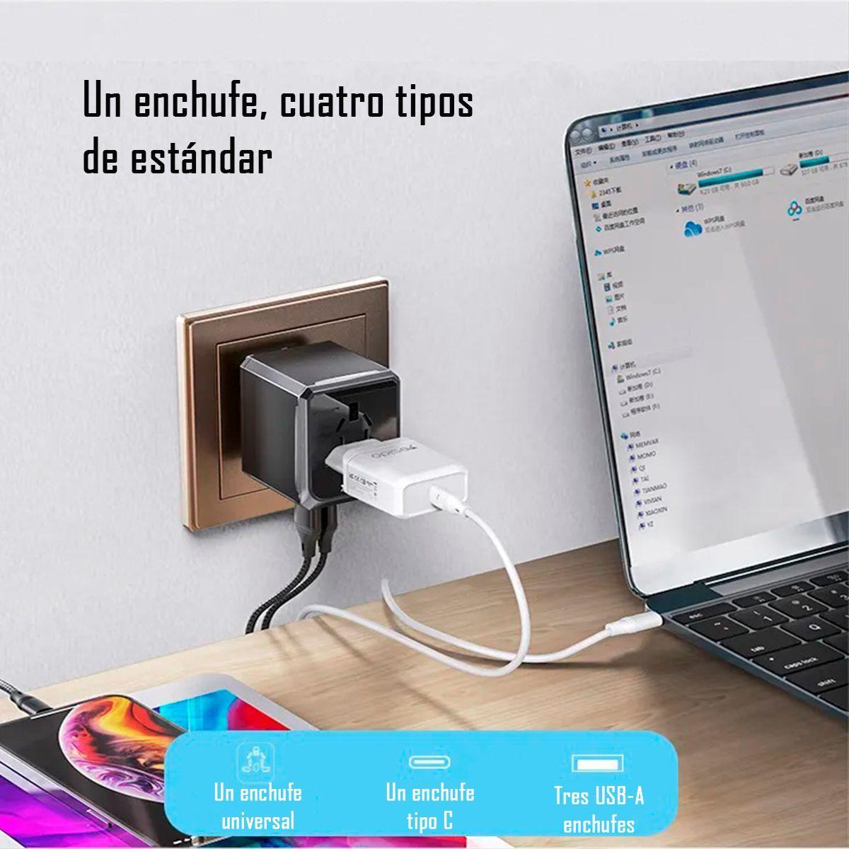 Adaptador Universal Cargador Uk/eu/us/aus Yesido Mc10-1