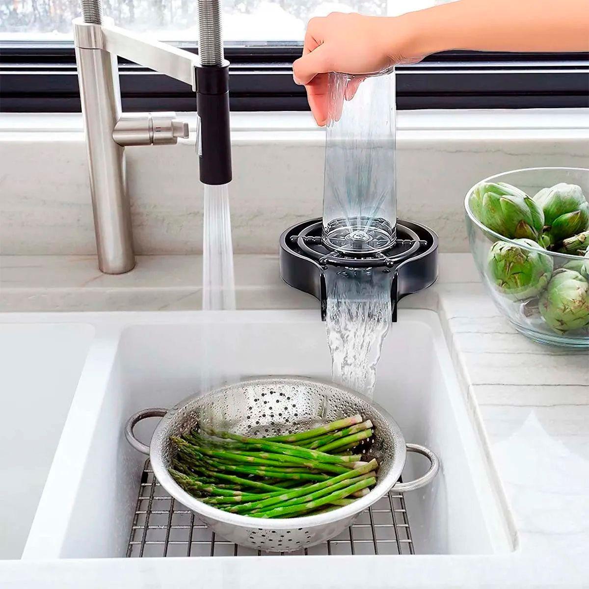 Lavador Limpiador Enjuagador De Vasos Copas Taza Automático-5