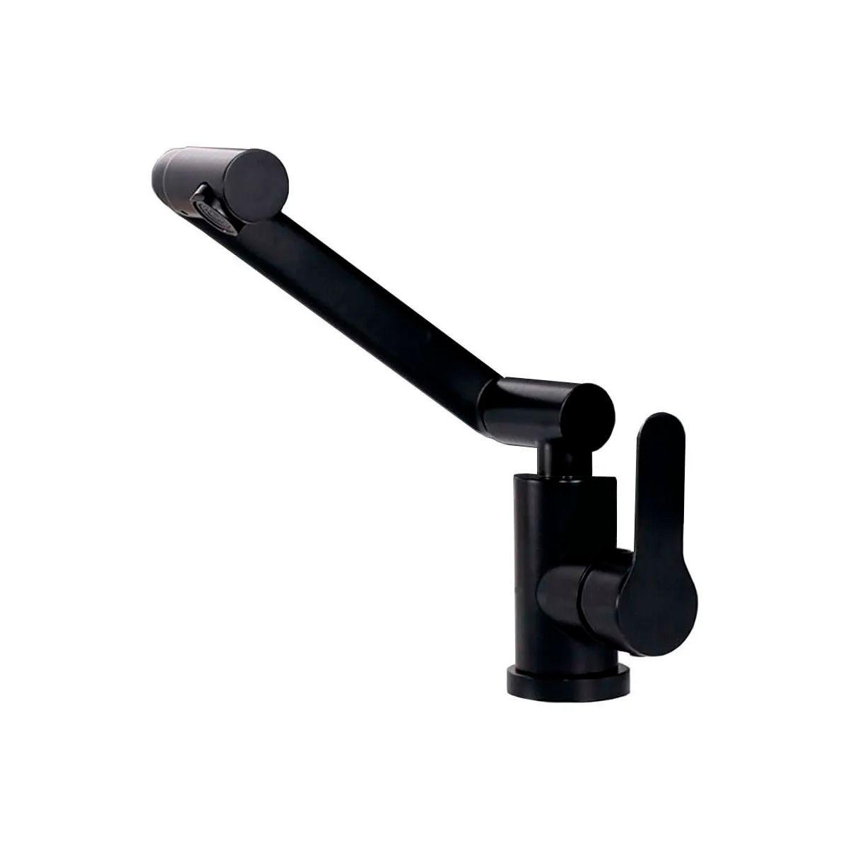 Llave Grifería Lavamanos Monomando Cuellos Giratorios Negro Tap20-0