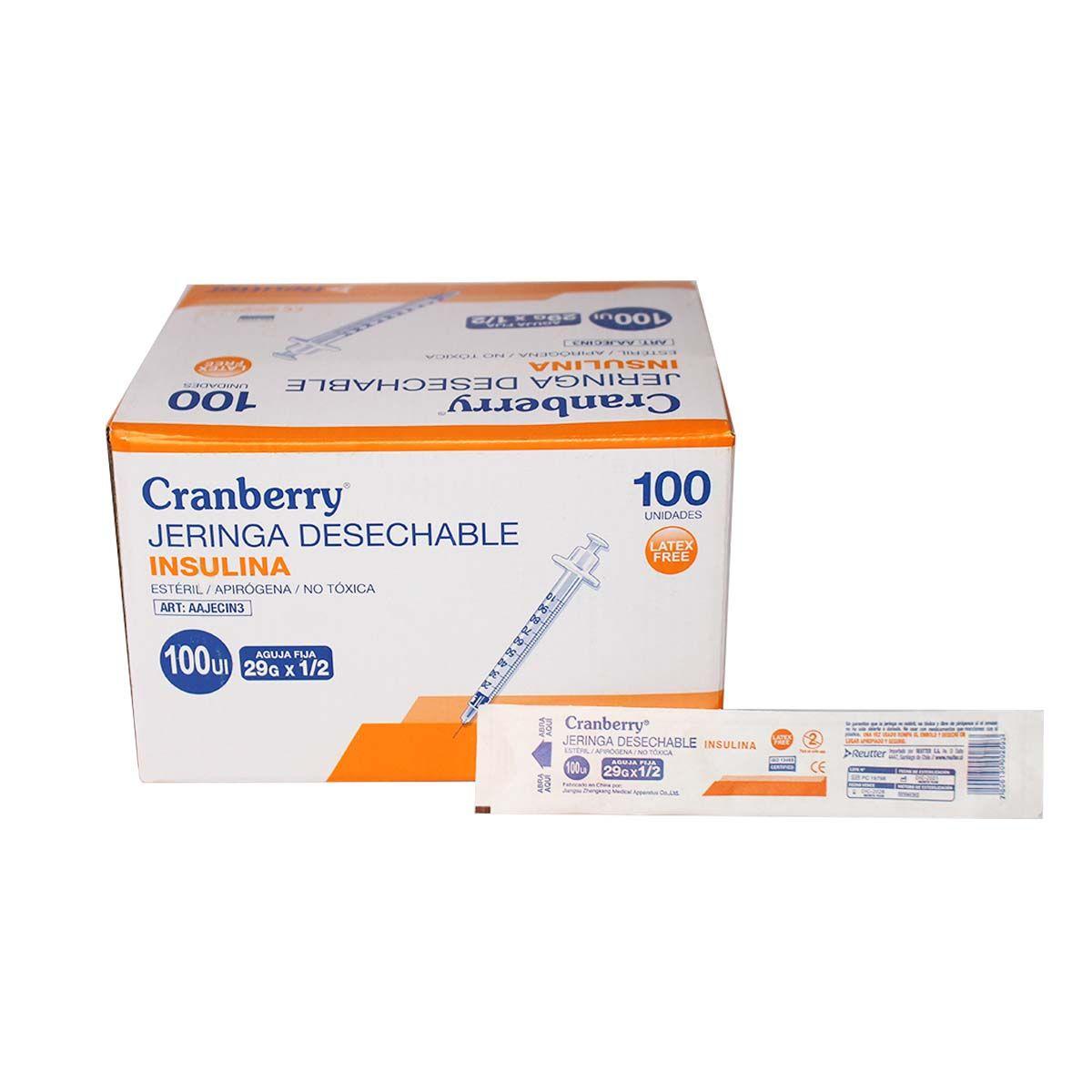Jeringa Desechable Insulina 29g X 1/2 Cranberry - 100 Unds-1