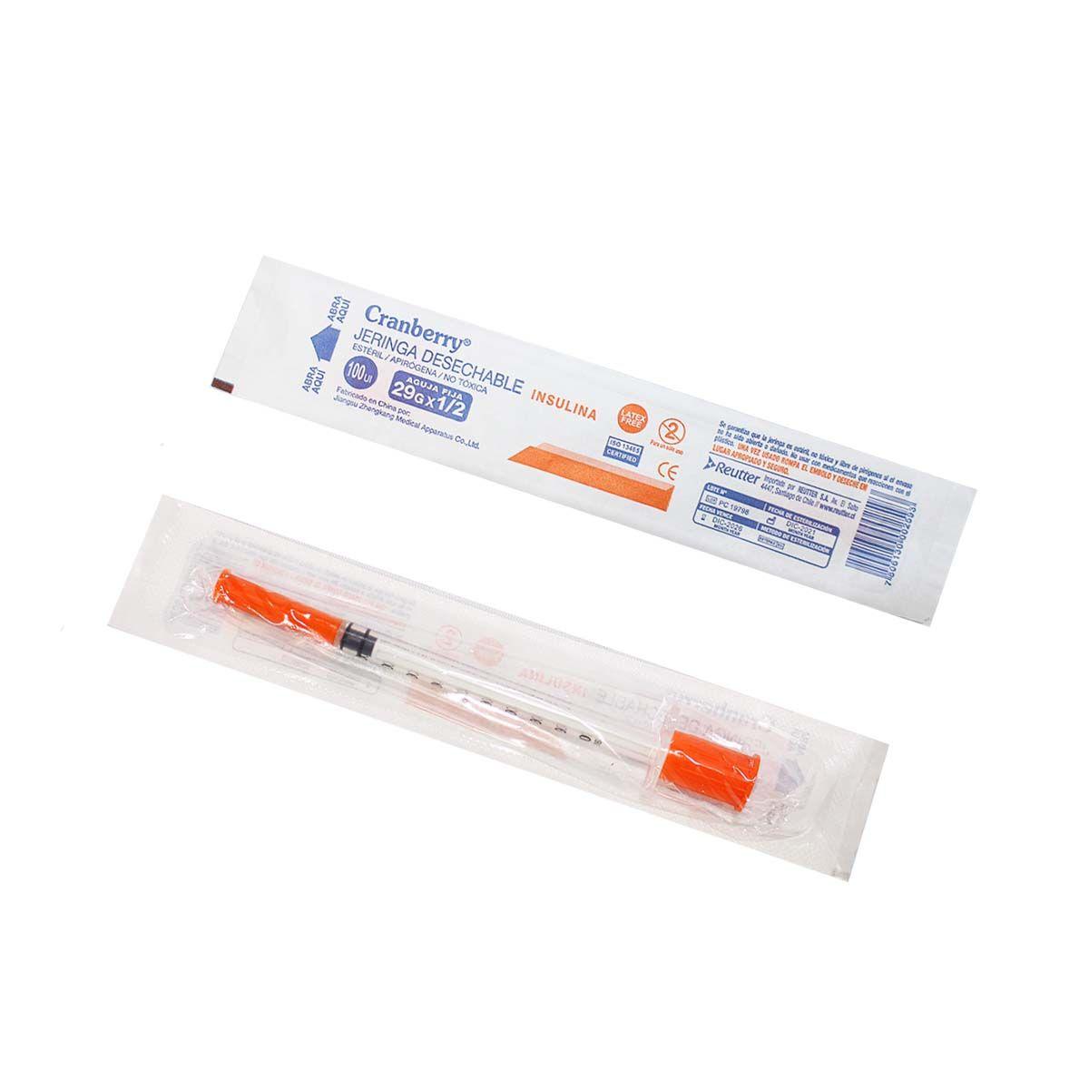 Jeringa Desechable Insulina 29g X 1/2 Cranberry - 100 Unds-2