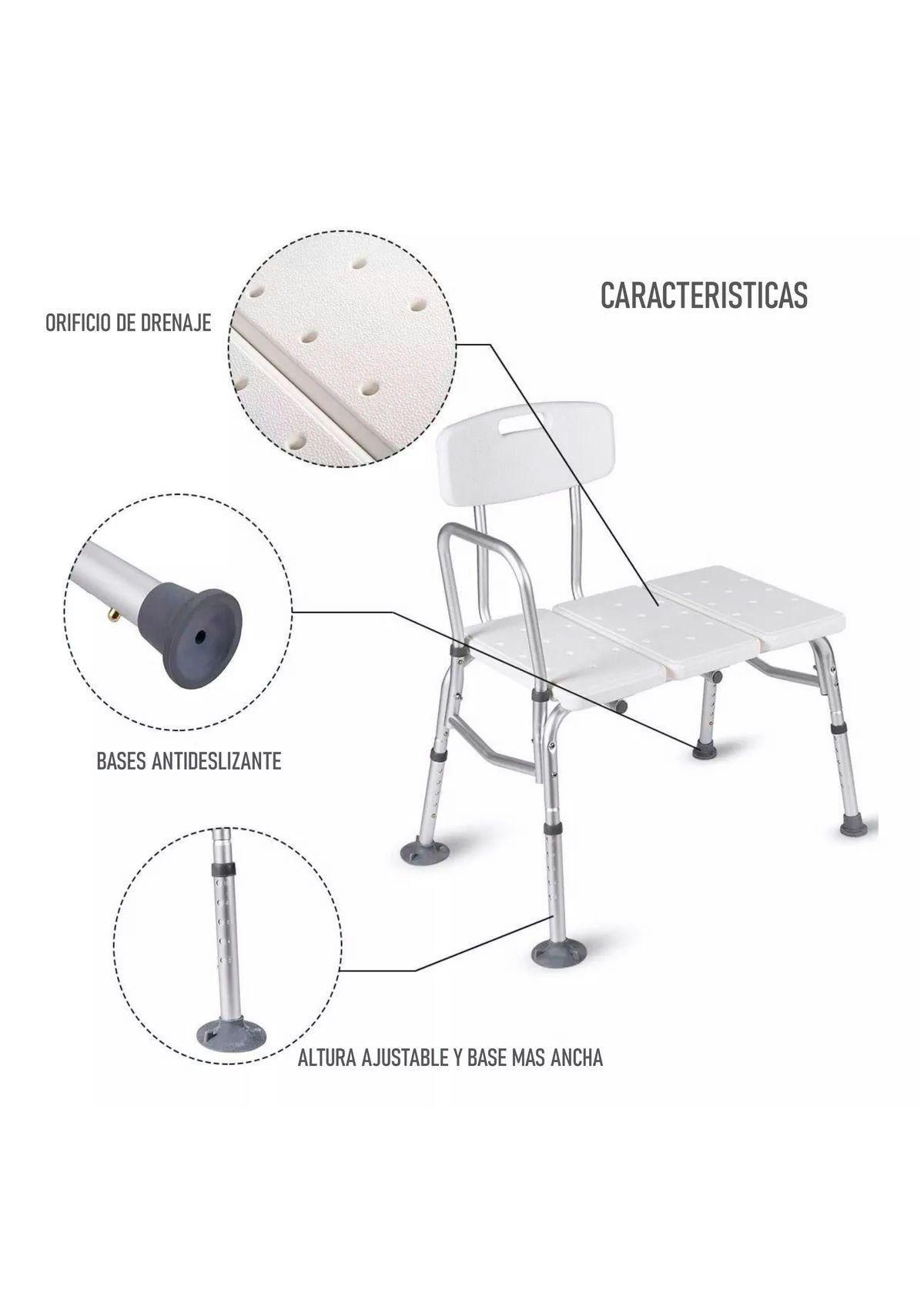 Silla De Ducha Baño Transferencia Enfermo Anciano Tina Baño-4