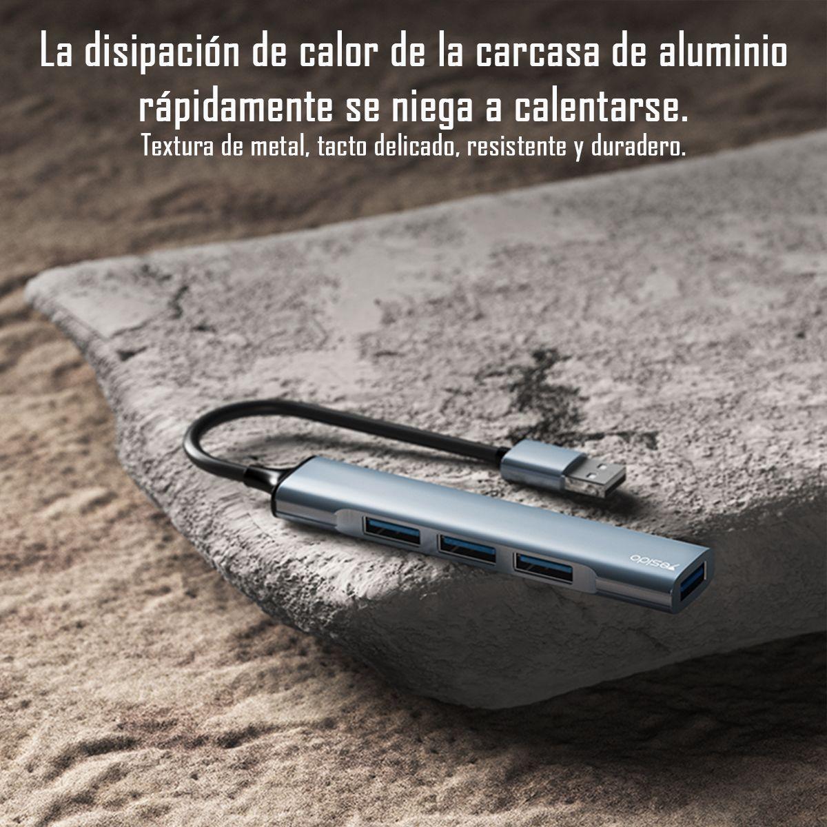 Adaptador Hub Yesido Hb18 4 En 1 De Usb A Usb-2