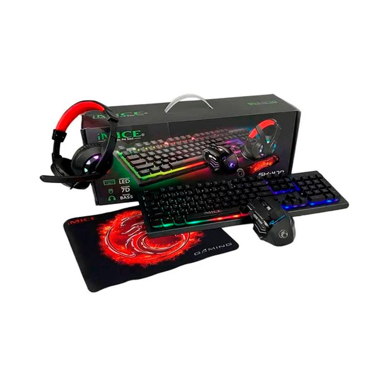 Kit Gamer Imice 4 En 1 Gk-470 Teclado Mouse Audífonos Y Pad-2