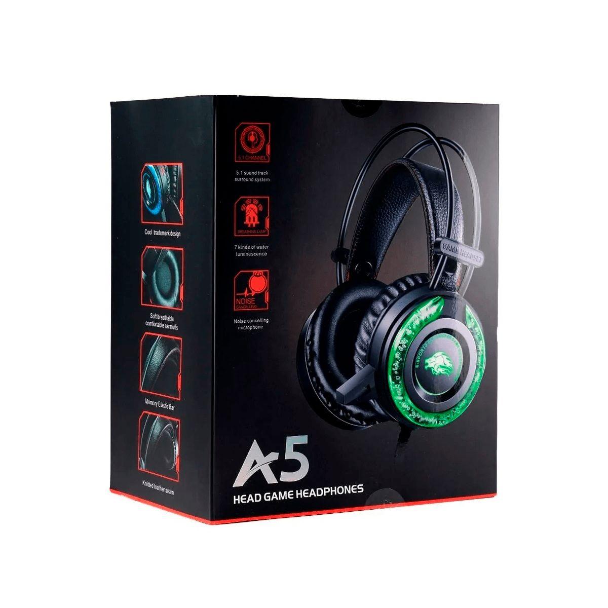 Audífonos Headset Gamer A5 Pc Retroiluminado-4
