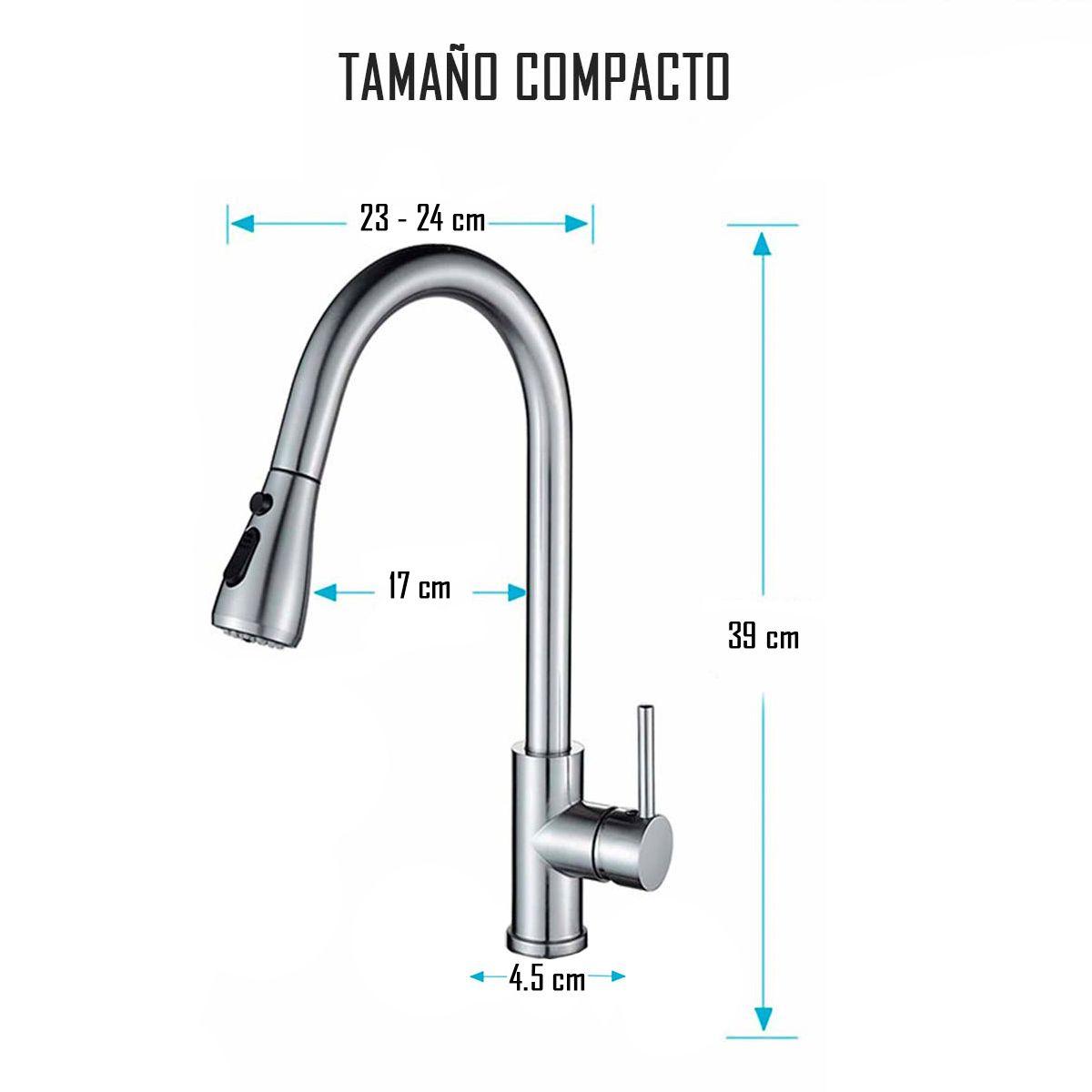 Llave Grifería Lavaplatos Monomando Cuello Extraíble Tap04-4