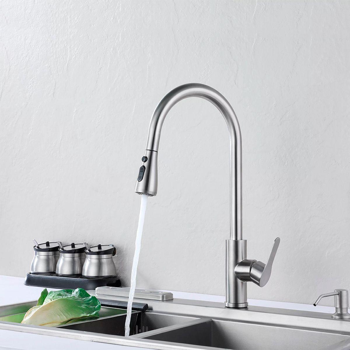 Llave Grifería Lavaplatos Monomando Cuello Extraíble Tap04-5