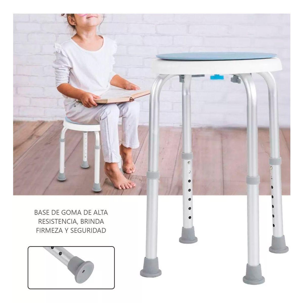 Piso Silla De Ducha Giratorio Redondo Altura Ajustable 103C-5