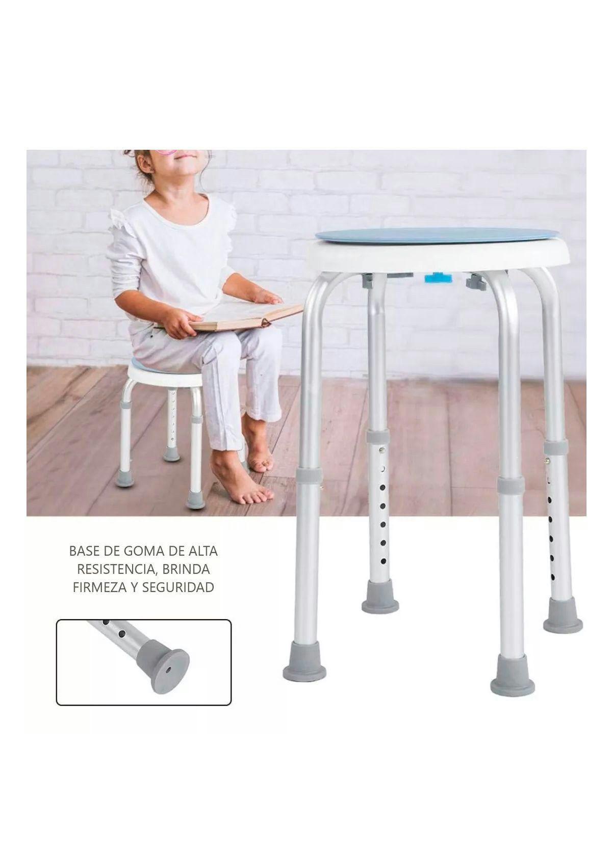 Piso Silla De Ducha Giratorio Redondo Altura Ajustable 103C-5