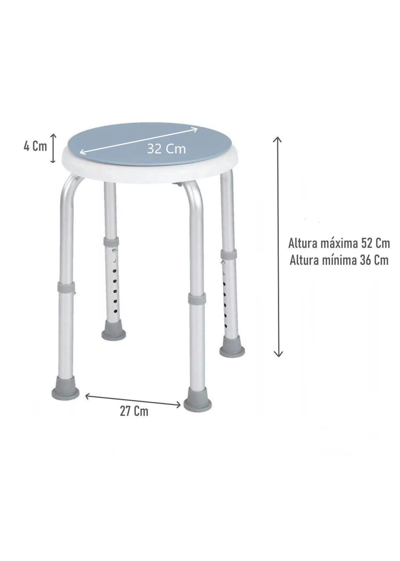 Piso Silla De Ducha Giratorio Redondo Altura Ajustable 103C-6