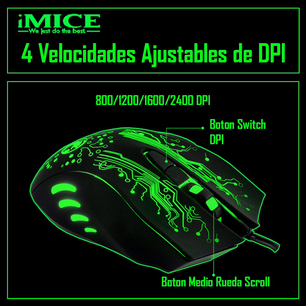 Mouse Gamer Premium Imice X9 2400 Dpi Retroiluminado-3