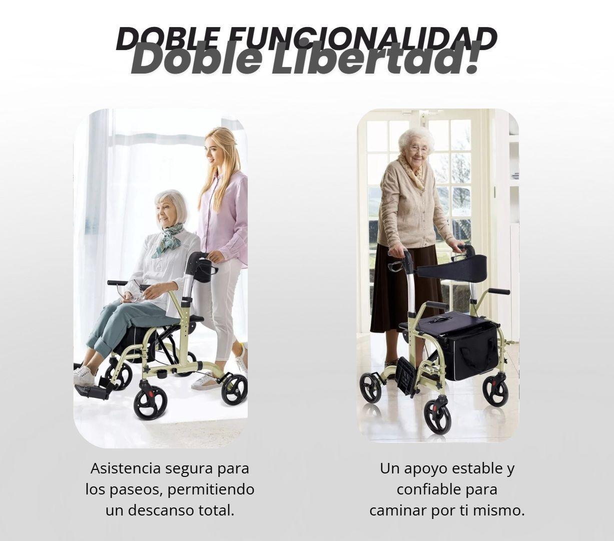 Andador Burrito Ortopédico Plegable Asiento 4 Ruedas 2 En 1-5