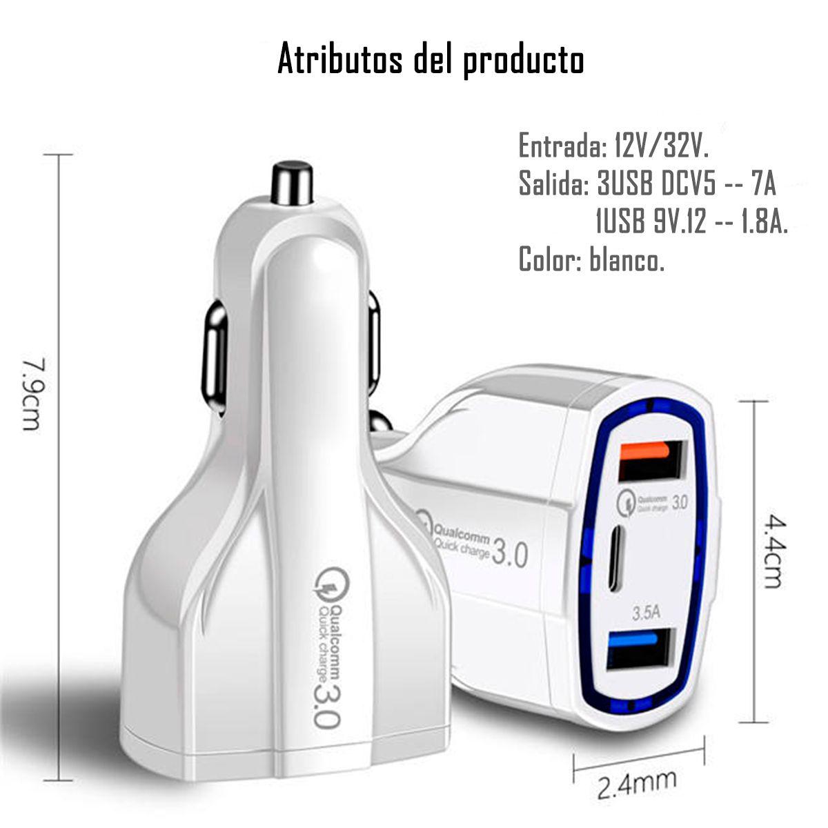 Cargador Auto Tipo C - 12v - Carga Rapida X-hanz-2