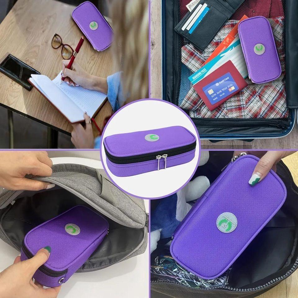olso Estuche Porta Insulina Refrigerante Portátil De Viaje Tela Morado-6