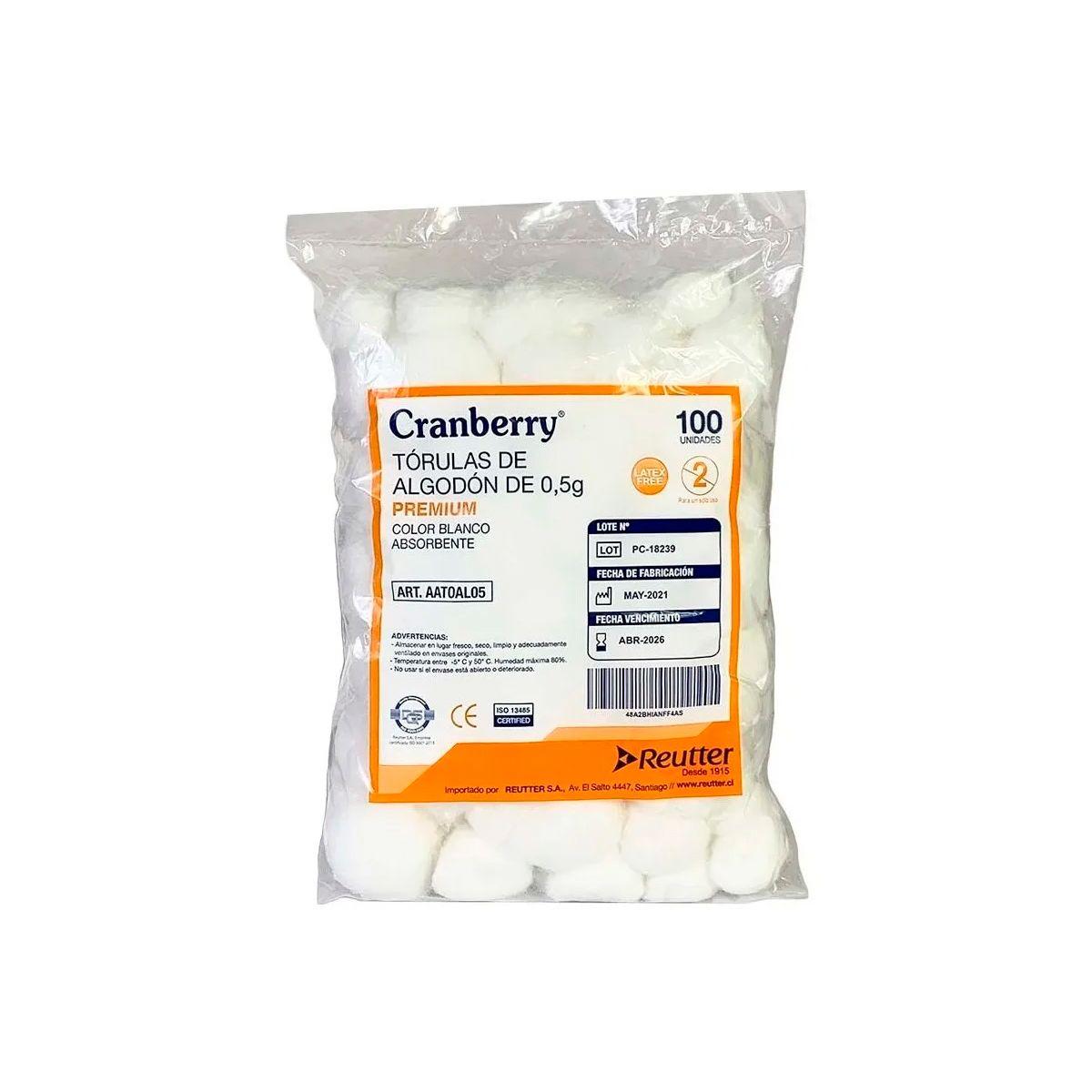 Torula De Algodón Premium 0,5gr Cranberry Bolsa De 100 Unds-0