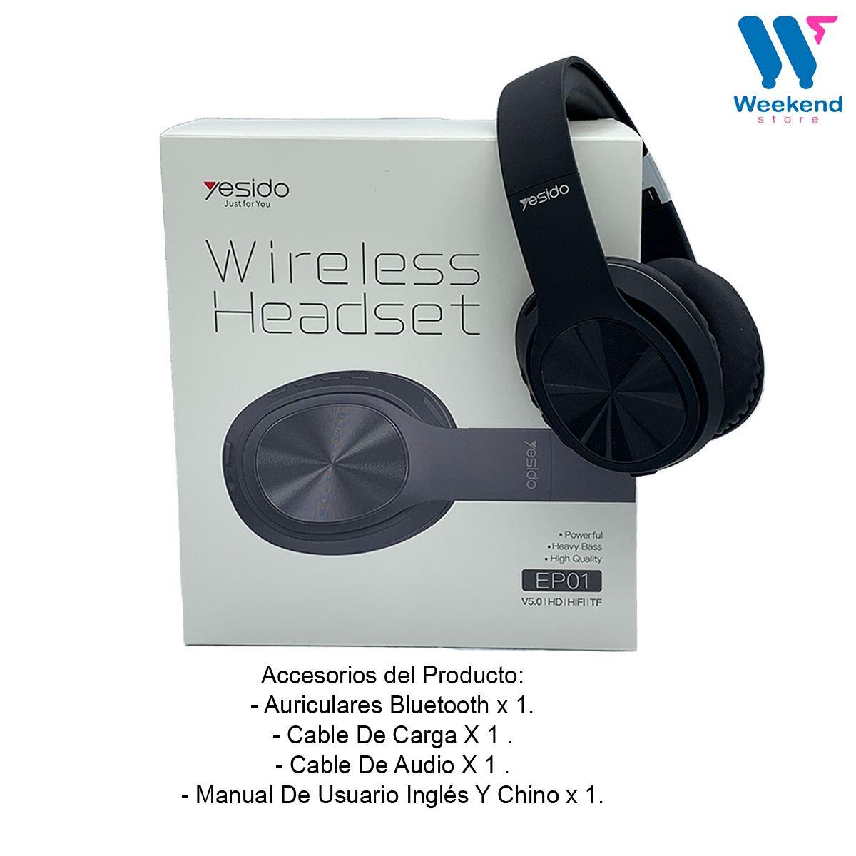 Audífonos Wireless Bluetooth Headset Yesido EP01-8