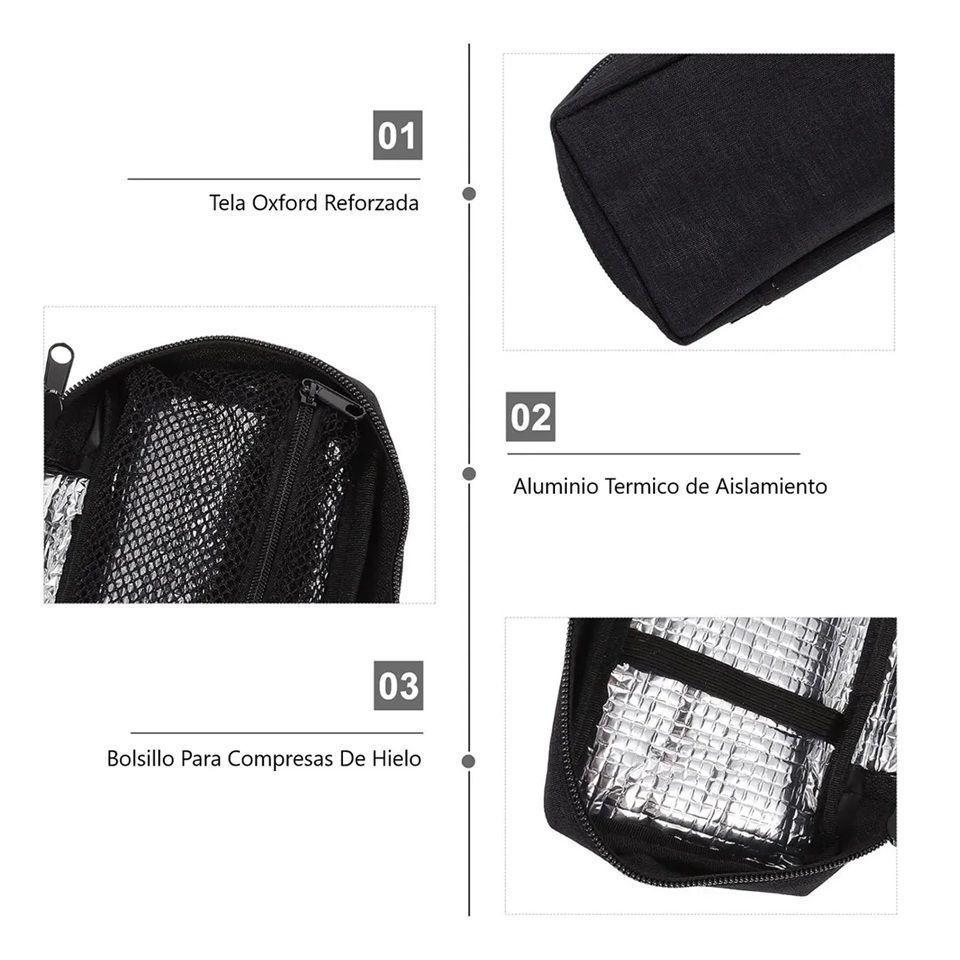 Enfriador Sport Estuche De Viaje Bolso Cooler Medicamentos Tela Negro-2