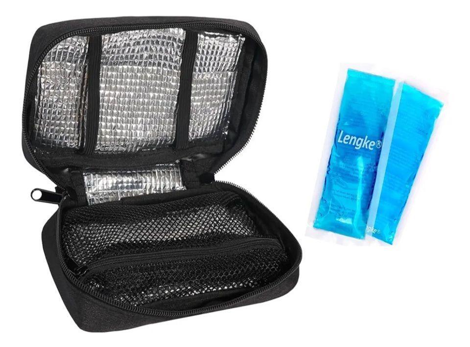 Enfriador Sport Estuche De Viaje Bolso Cooler Medicamentos Tela Negro-3