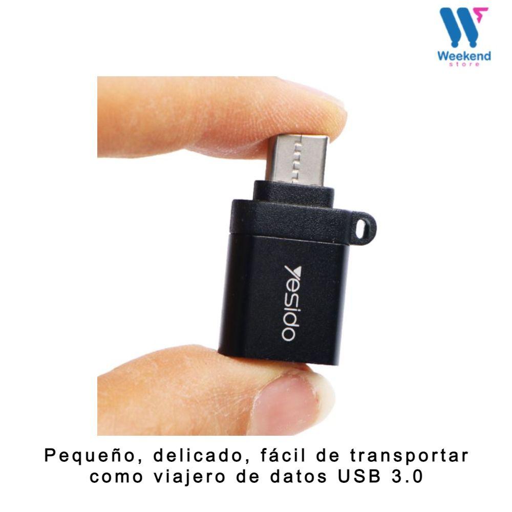Adaptador OTG USB 3.0 Hembra A Tipo C Macho YESIDO GS06-3