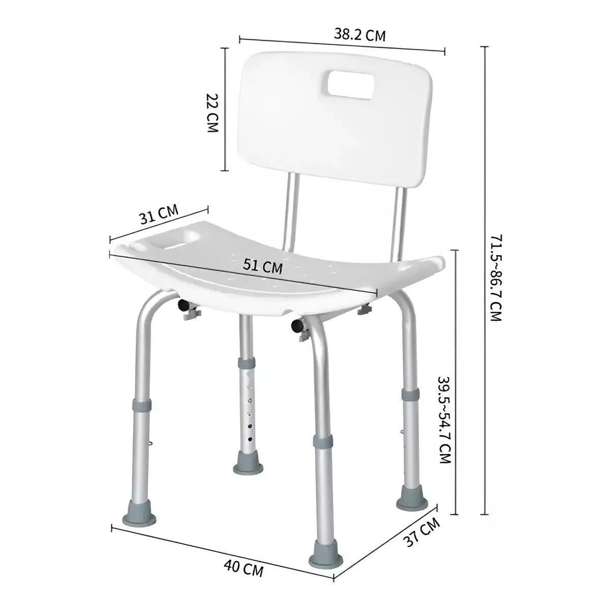 Silla Piso De Ducha Para Baño Altura Ajustable Portatil 301A-2