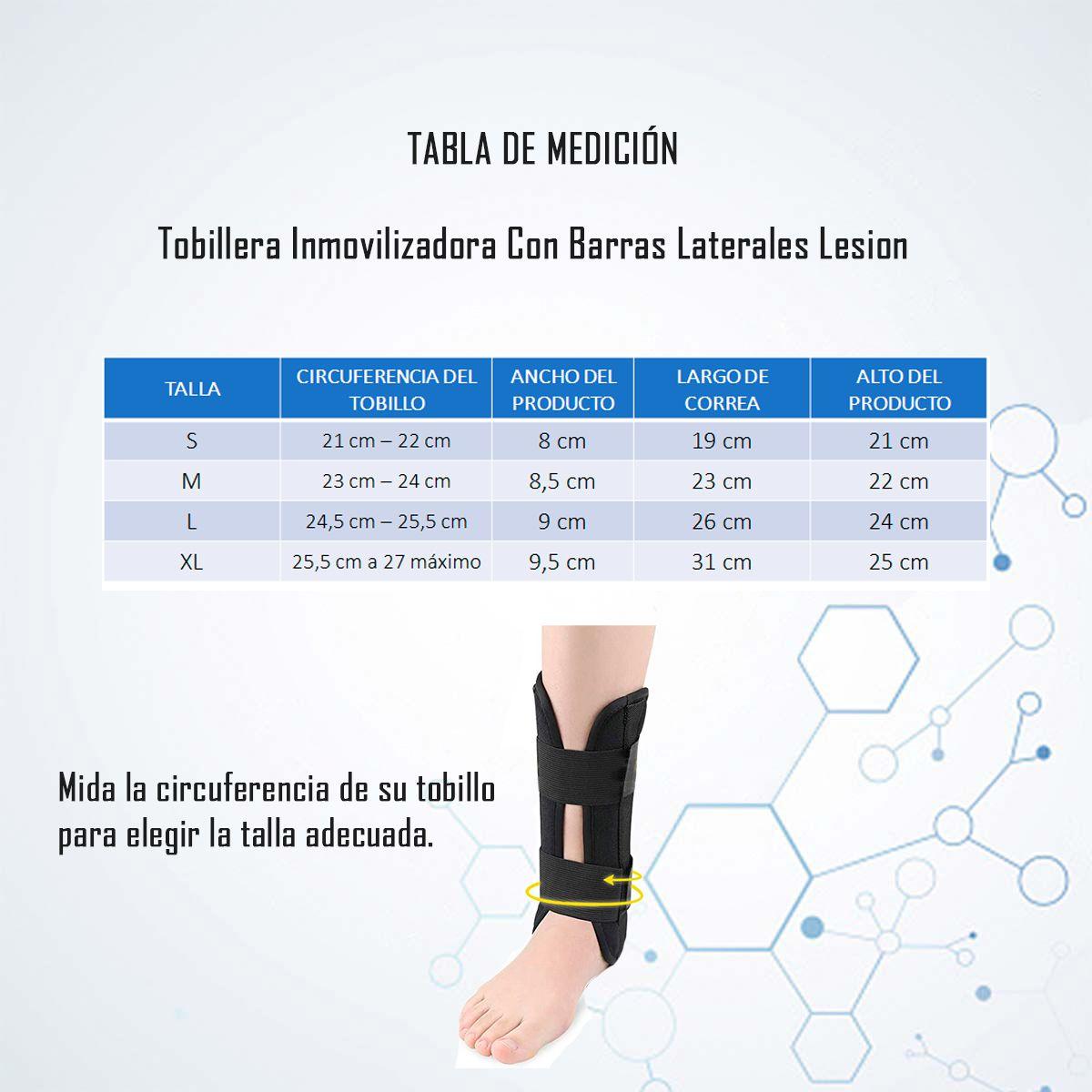 Tobillera Inmovilizadora Con Barras Laterales Lesion Talla XL-3