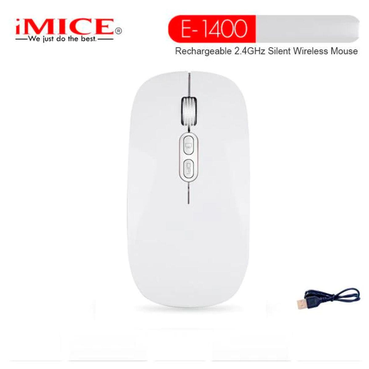 Mouse Inalámbricos Wireless Bluetooth Imice E-1400 Blanco-2
