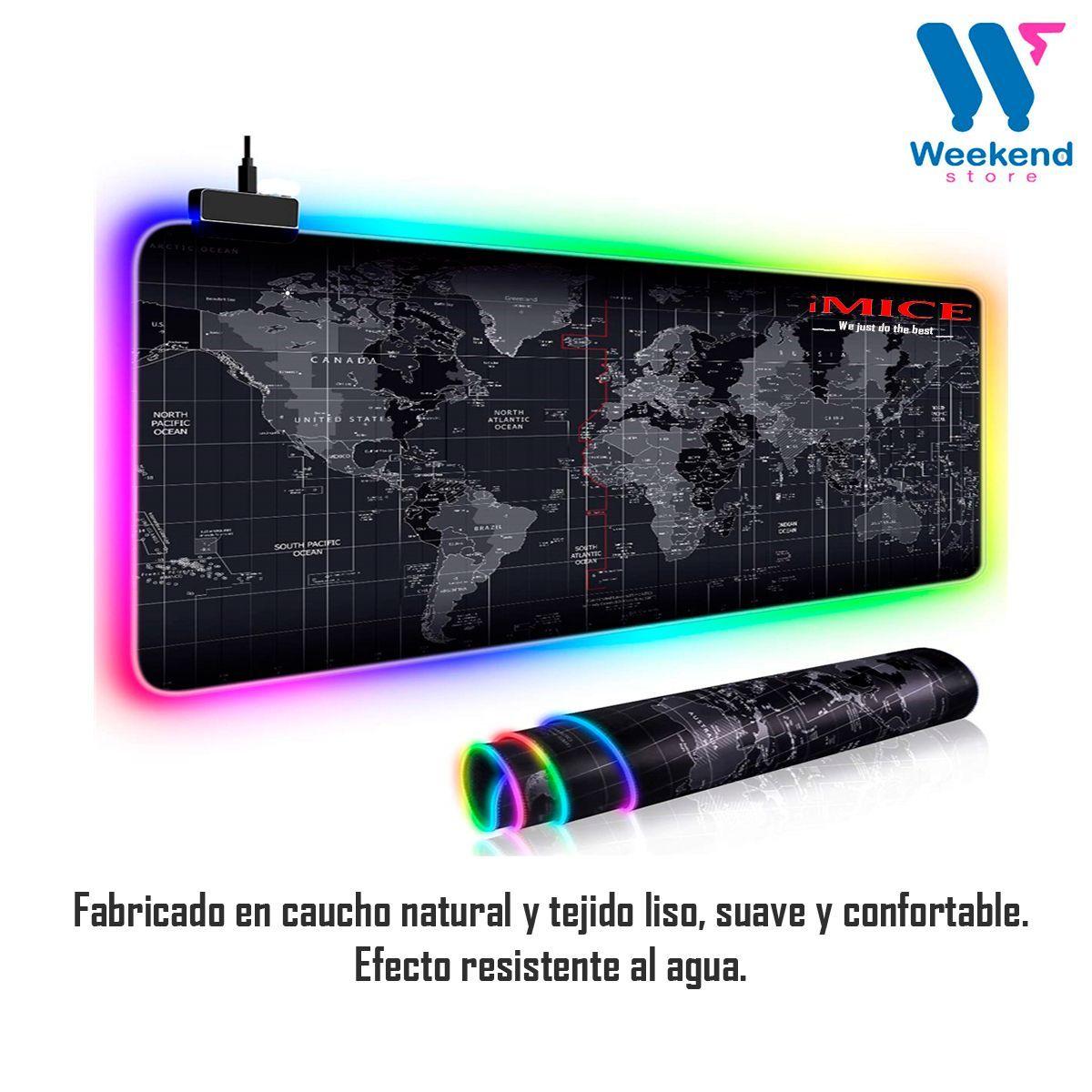 Mousepad Gamer Led Rgb Usb 80x30cm Imice Pd-06 Mapa Mundial-5