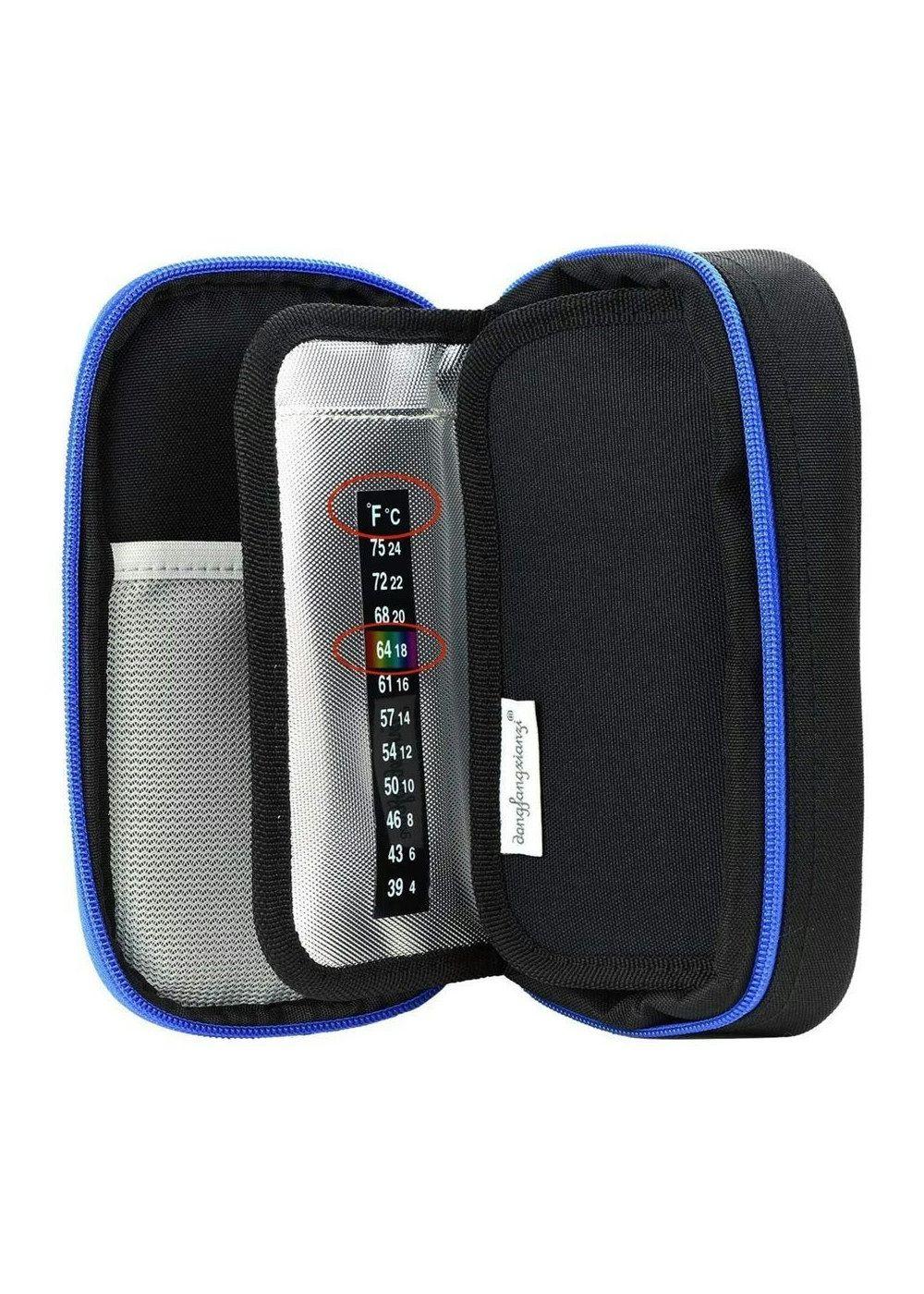 Bolso Estuche Porta Insulina Refrigerante Portatil De Viaje Tela Negro-0