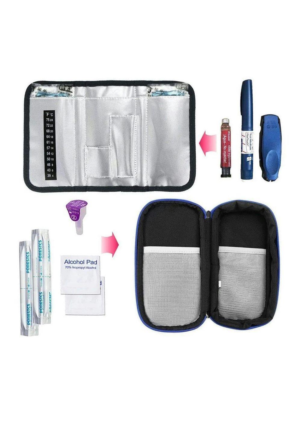Bolso Estuche Porta Insulina Refrigerante Portatil De Viaje Tela Negro-2