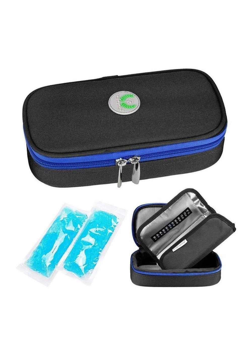 Bolso Estuche Porta Insulina Refrigerante Portatil De Viaje Tela Negro-3