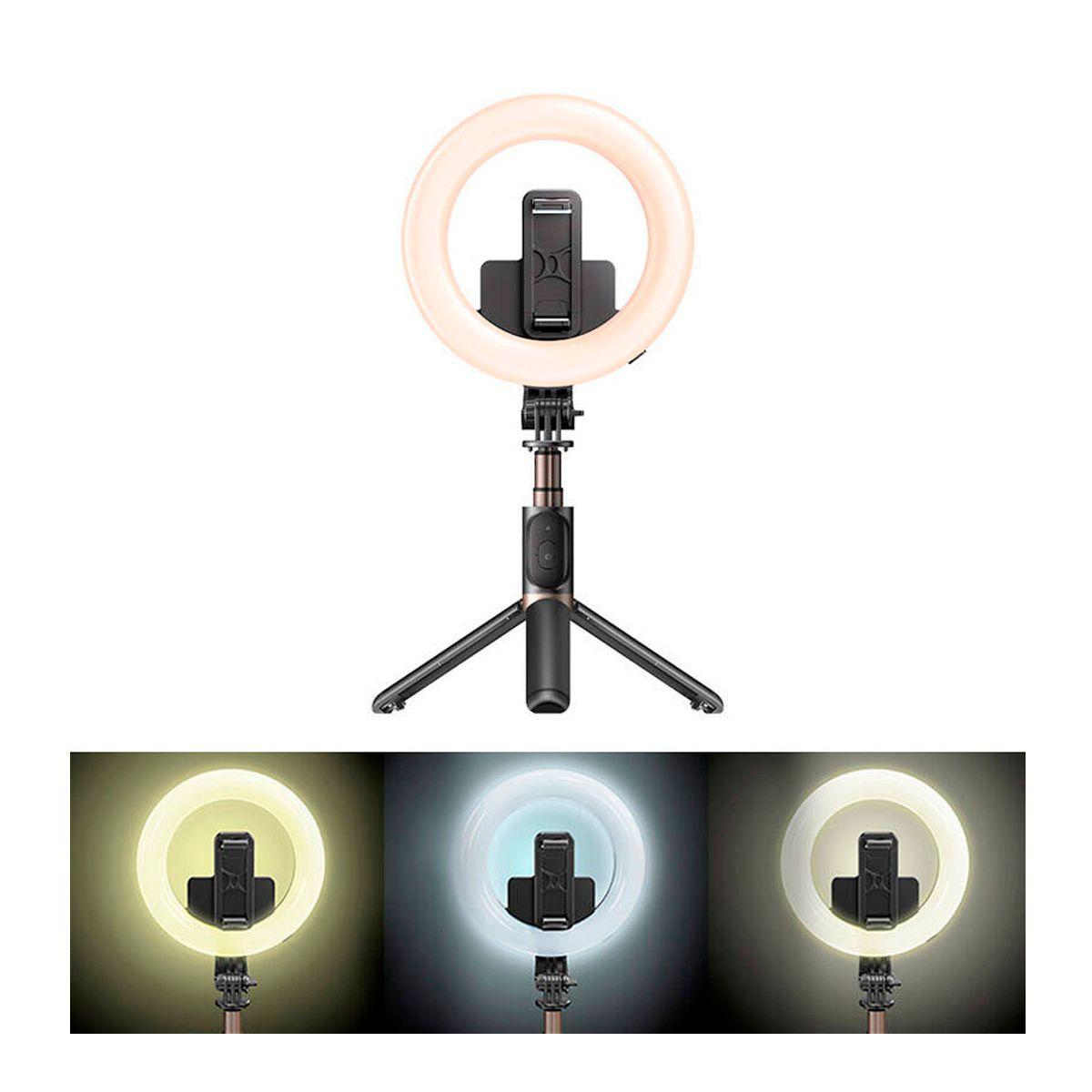 Kit Bluetooth Selfie Aro Led Tripode Recargable Yesido Sf12-3